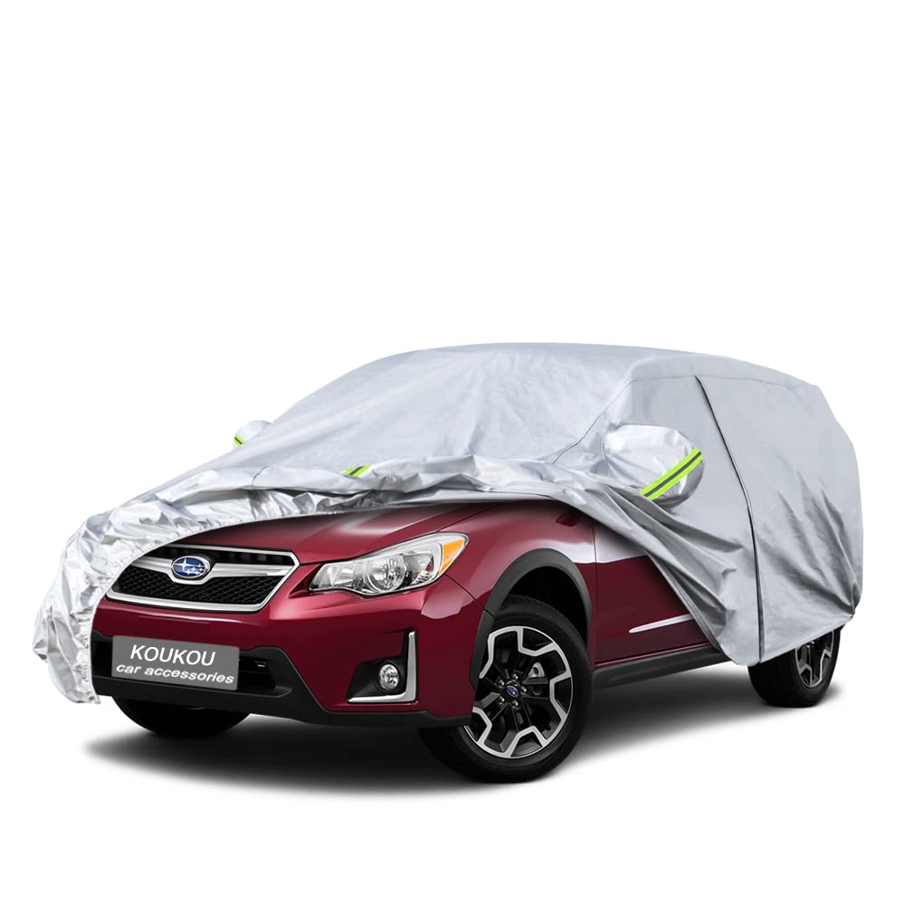 Koukou 6 Layers Car Cover Custom Fit Subaru Crosstrek From 2017 To 2025, Waterproof All Weather For Automobiles, Sun Rain Dust S