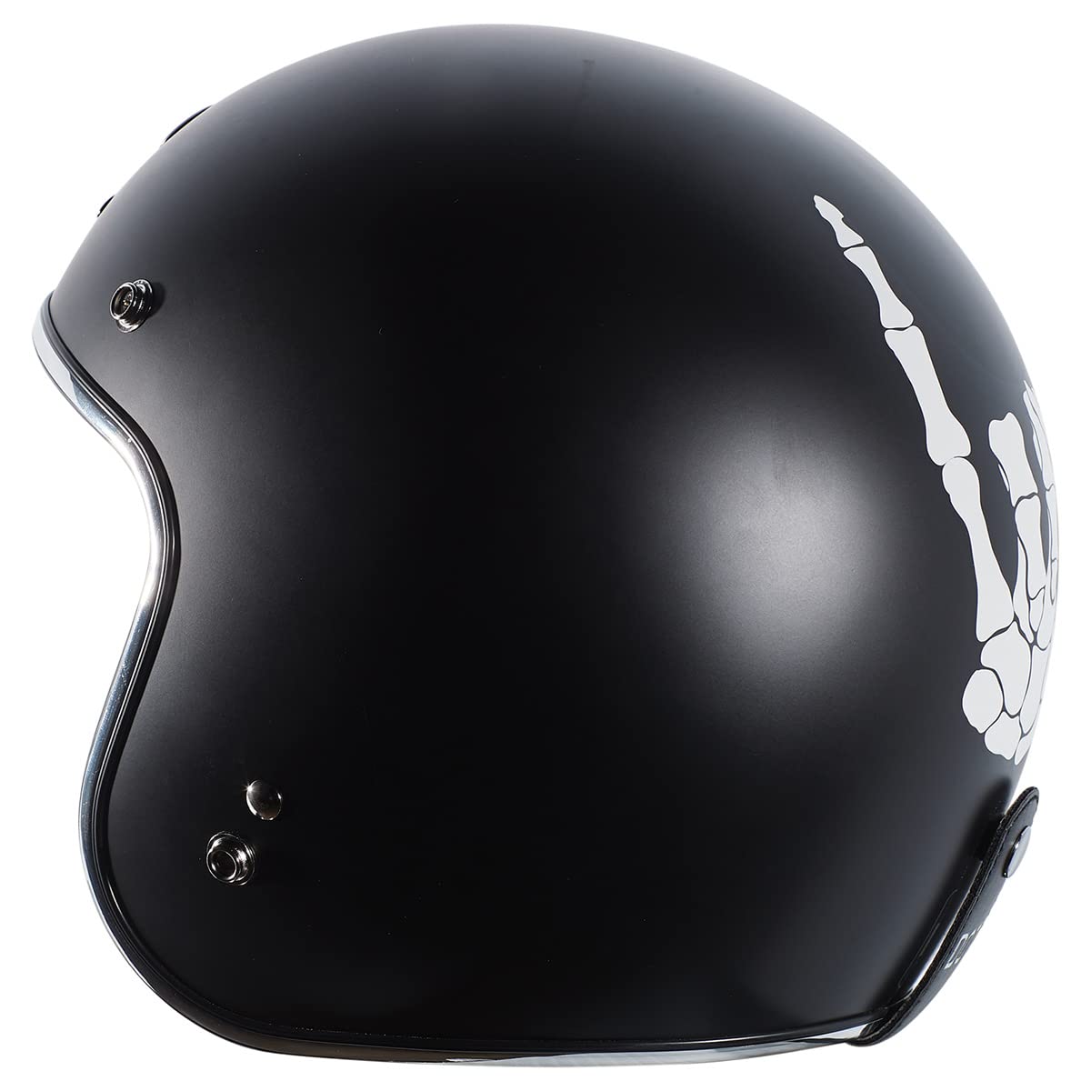 Torc Unisex-Adult Open Face Motorcycle Helmet (Flat Black Bones, Xx-Large