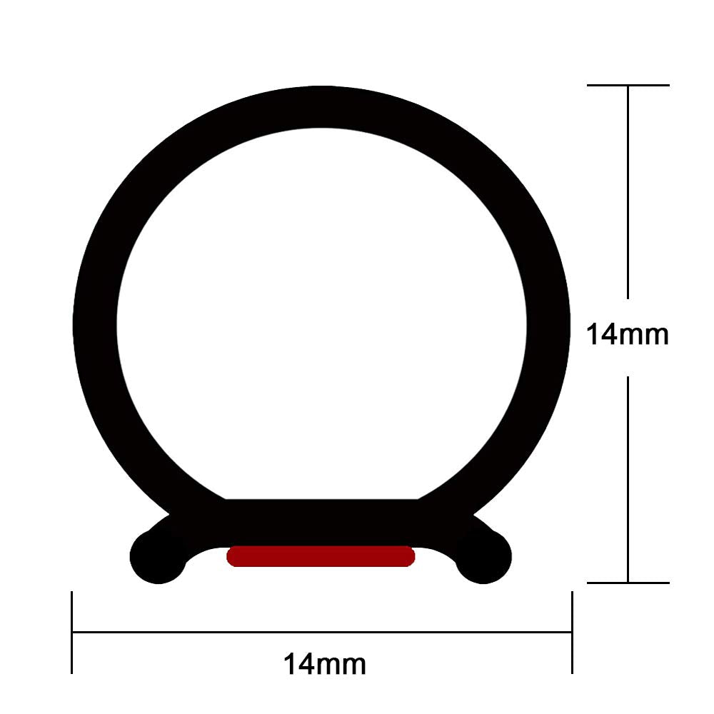 Storystore Universal Automotive Door Seal Strip D-Shape Self-Adhesive Weather Stripping For Car Truck Door Window Soundproof Noise Insulation Sealing (11/20 (W) X 11/20 (T) X 59' (L))