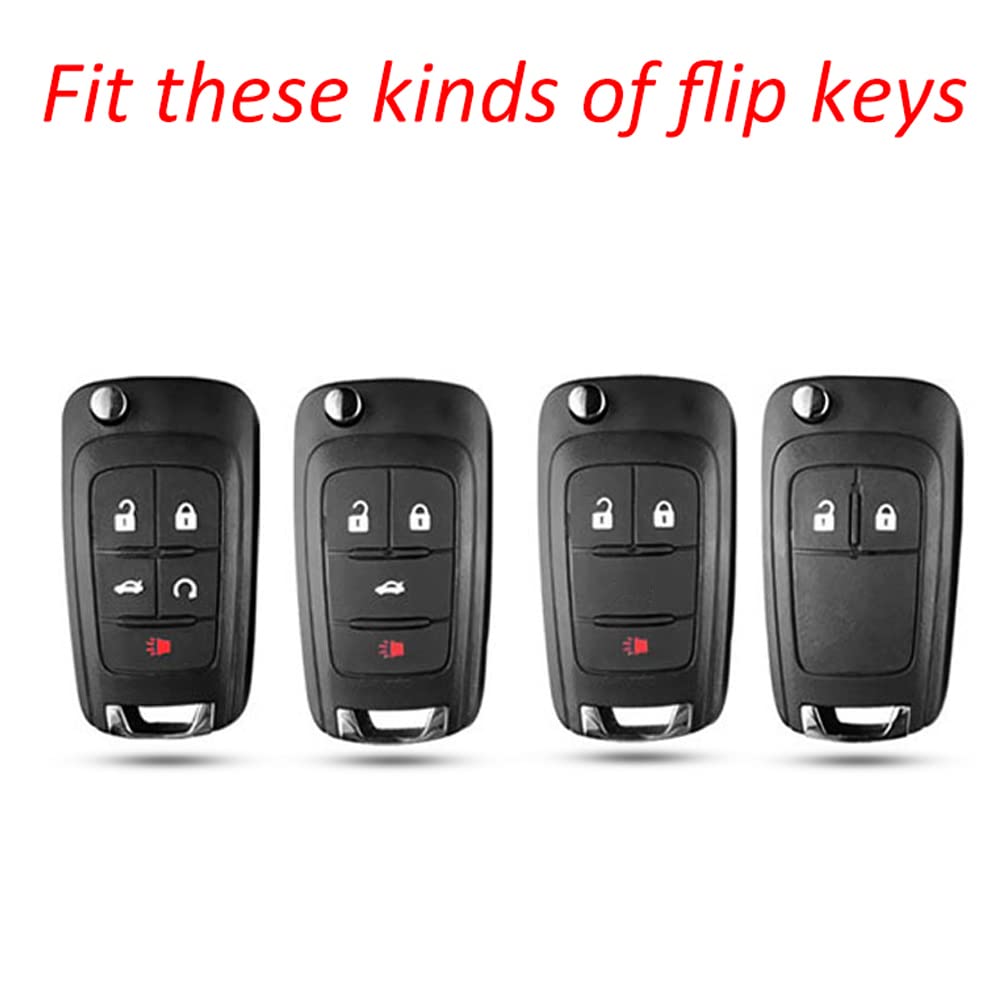 Cacacar For Chevy Key Fob Cover, Premium Tpu Full Protection Key Fob Case For Chevrolet Equinox Camaro Cruze Malibu Sonic Buick Terrain (5 Buttons Ivory)
