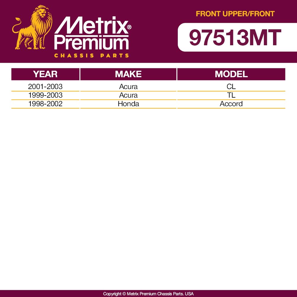 Metrix Premium Chassis Parts - 4 Pc Front Upper Control Arm & Front Sway Bar Stabilizer End Link Kit Fits 01-03 Acura Cl, 99-03
