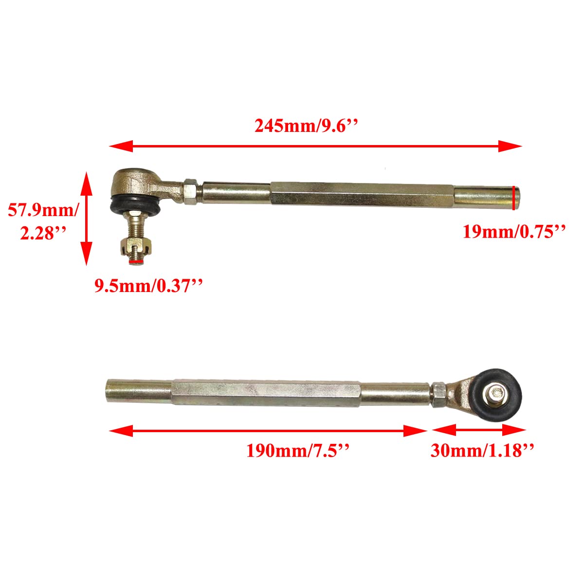 PRO BAT 435mm Go Kart Steering Gear Rack Pinion & Tie Rod Kit - Adjustable for 110cc-150cc Golf Buggy UTV - Black