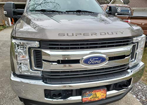 Decal Mods Hood Grille Decal Sticker Inserts for Ford F250/F350/F450 (2017-2022) - Dark Gray Vinyl Inlays