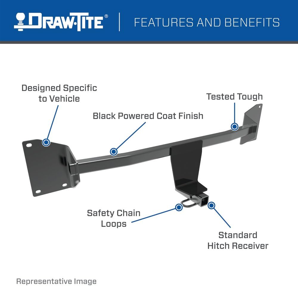 Draw-Tite 24956 Class 1 Trailer Hitch, 1-1/4 Inch Square Receiver, Compatible With 2017-2021 Chevrolet Bolt Ev.