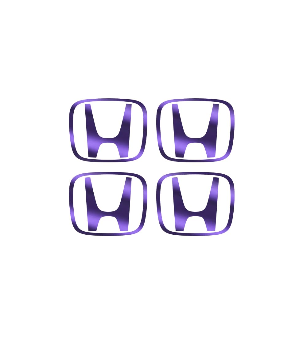 IPG Compatible with Civic Accord CRV VTEC Si Logo Cap Inner or Outer Stckers Dcals (Center Cap:2.25) (4 Units) (Metallic Purpl