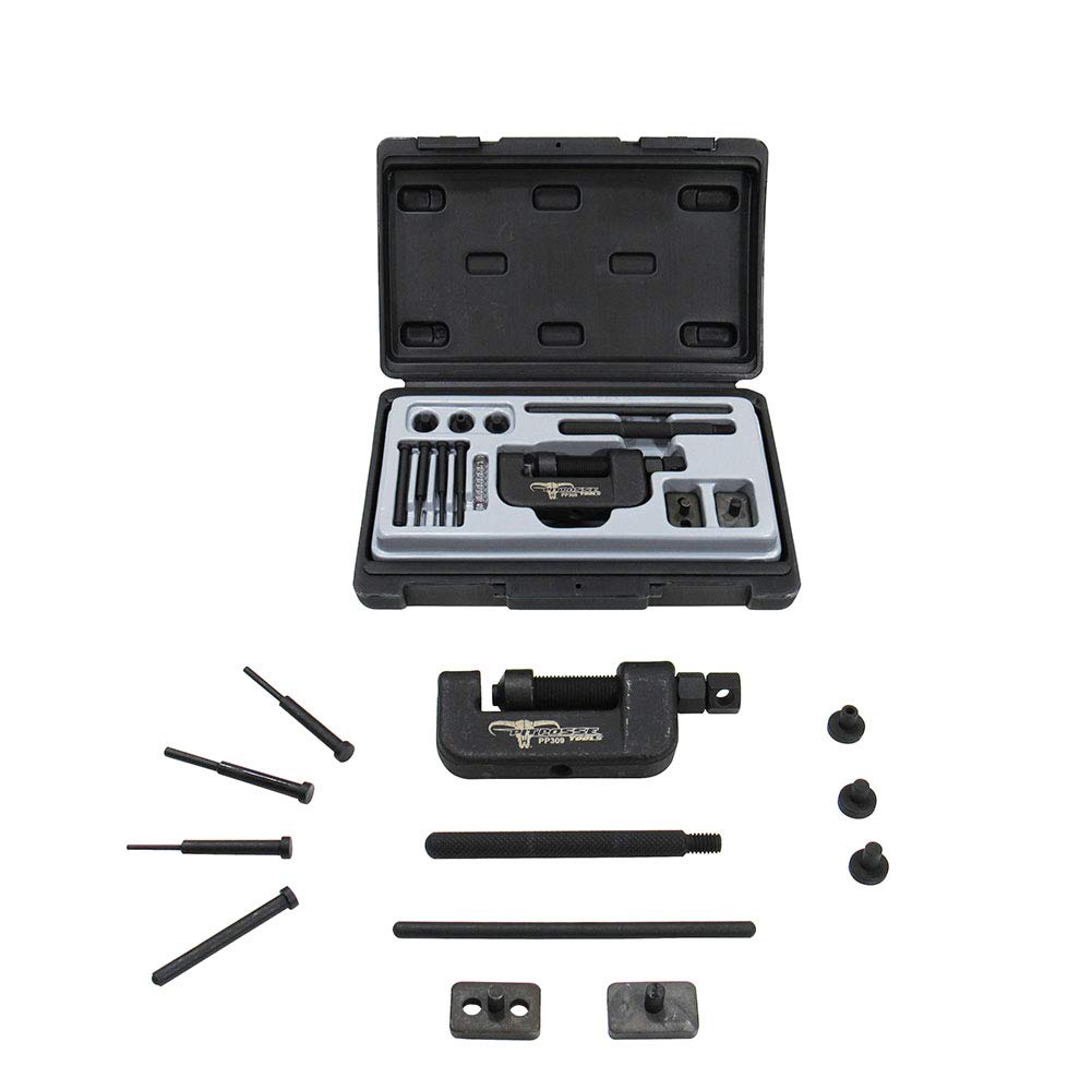 Pit Posse Pp309 Chain Breaker And Riveting Tool - 16-Piece Motorcycle Chain Cutter Tool Kit - User-Friendly & Practical - Premiu
