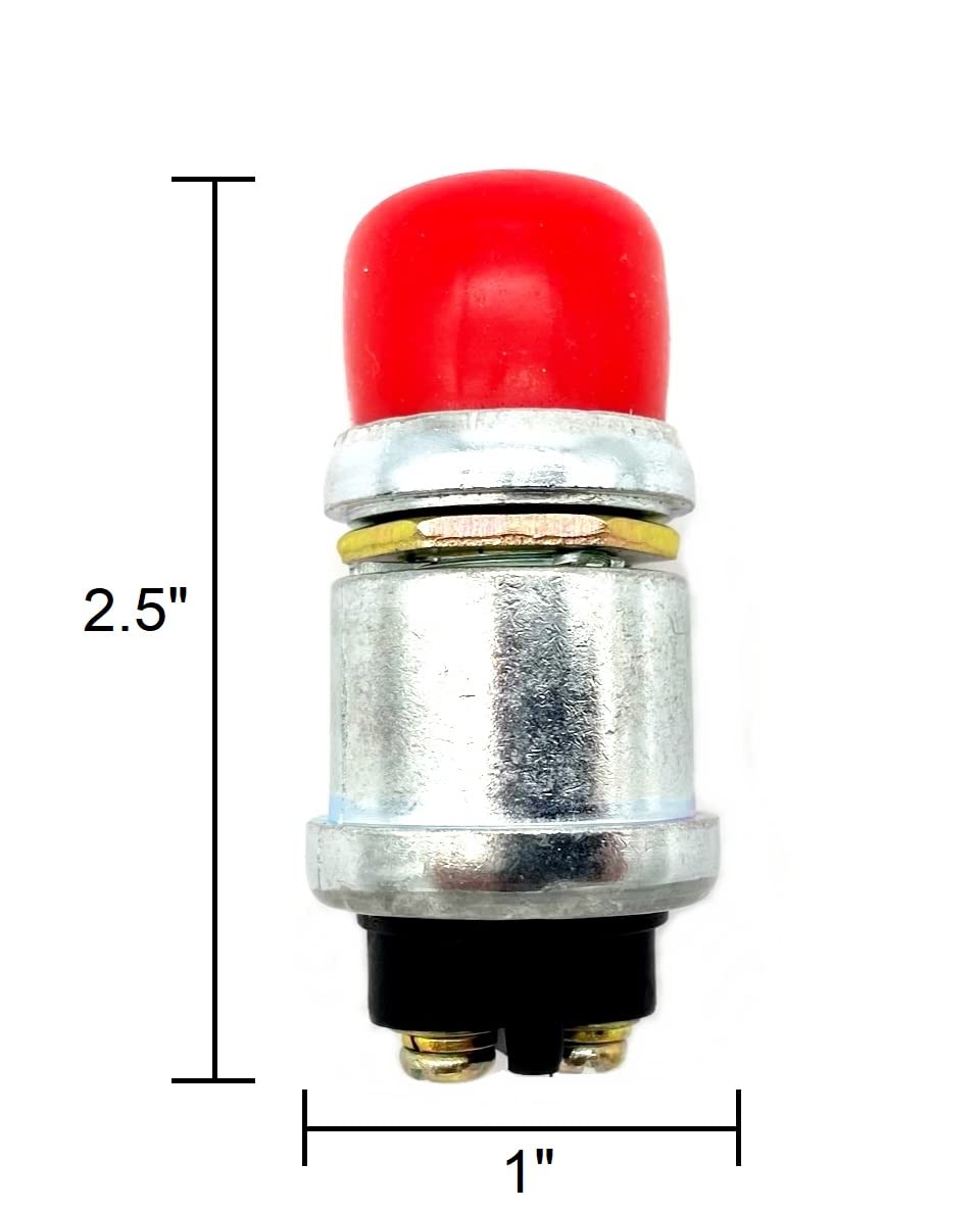 Full Spectrum Parts Golf Cart 12V Red Horn Switch Button W/Cover Floor Mount For Club Car, Ezgo, Yamaha
