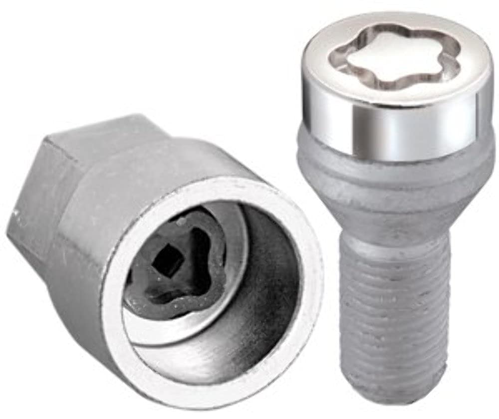 MCGARD 27226 Chrome Bolt Style Cone Seat Wheel Locks (M14 x 1.25 Thread Size) - Set of 4, Chrome & Grey, Size: Set of 4 Locks an