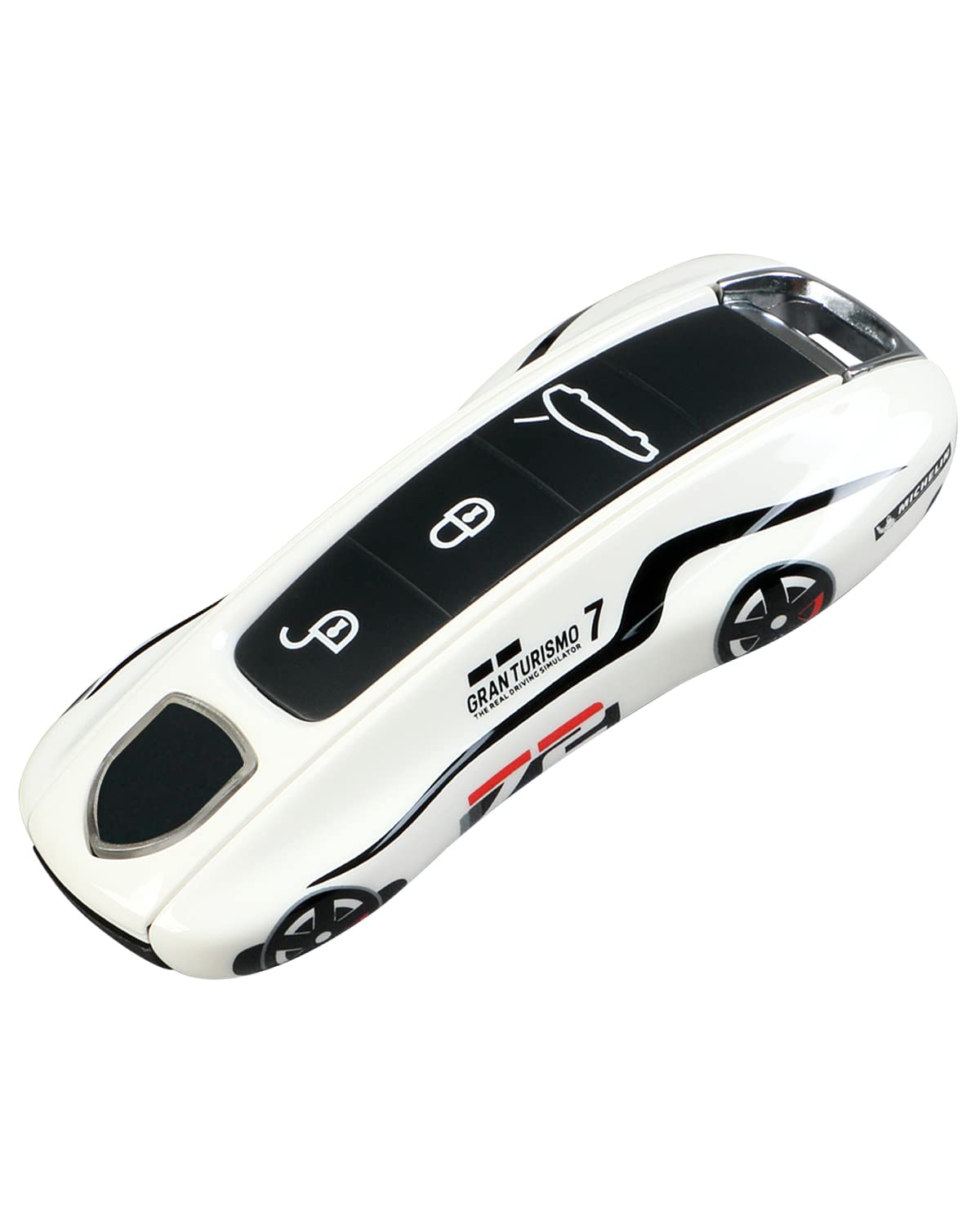 Limbqs Car Key Protection Keychain, Key Cover For Porsche Macan Cayenne Panamera 911 (New White)