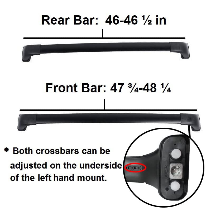 Brightlines All Metal Cross Bars Roof Racks Replacement For 2014-2019 Toyota Highlander (Highlander Xle Limited & Se, Black)