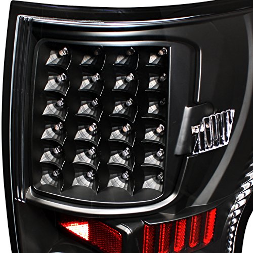 AKKON Rear LED Tail Lights for 07-13 Toyota Tundra - Black Housing Brake Lamps Replacement Pair