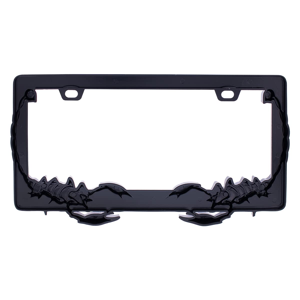 United Pacific Scorpion License Plate Frame - Black Die-Cast Metal, 12x6 inches, Model 50115, Durable Car Accessories for Trucks & RVs