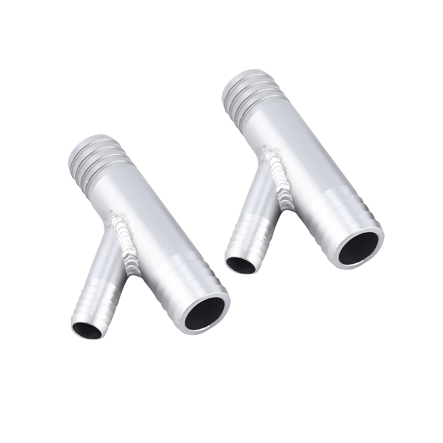BBBBOX Aluminum Y Fittings for UTV SXS RZR CAN AM - 1 Inch to 5/8 Inch - Silver - Model BBBBOX