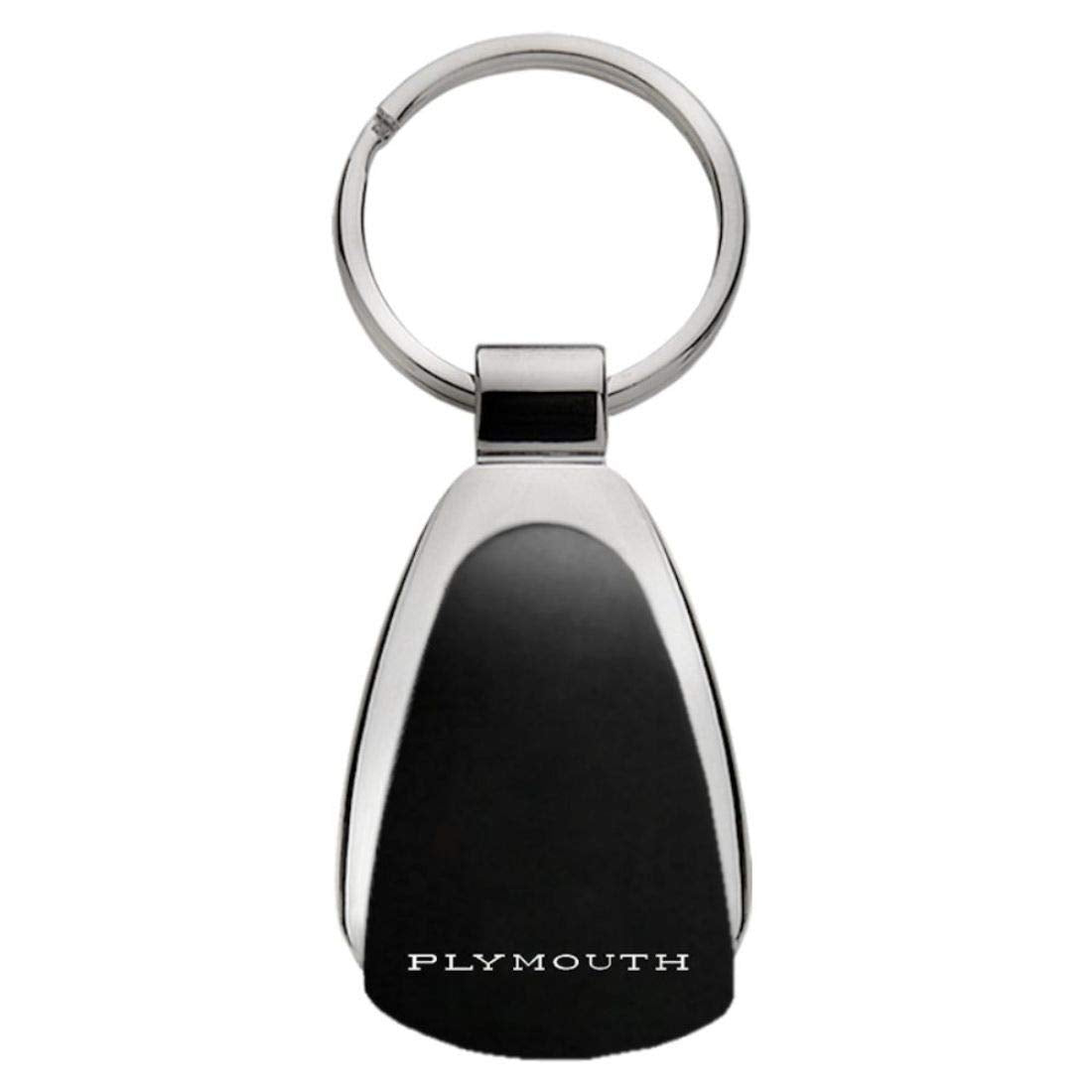 The Car Guy Superstore Plymouth Logo Black Teardrop Shaped Key Chain Keychain FOB Ring Lanyard