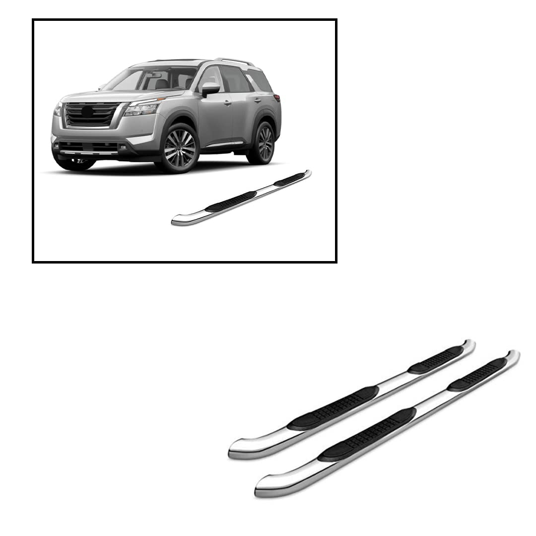 Black Horse Off Road Black Horse 3In Side Steps Stainless Steel Compatible With 2022-2023 Nissan Pathfinder-9B110404Ss