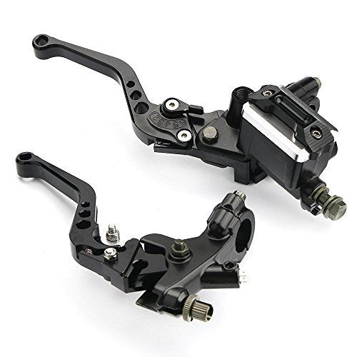Lisylineauto Motorcycle Brake Lever 7/8" 22Mm Handlebar Brake Master Cylinder Clutch Lever Left & Right Set Compatible With Harley Honda Kawasaki Suzuki Yamaha Black