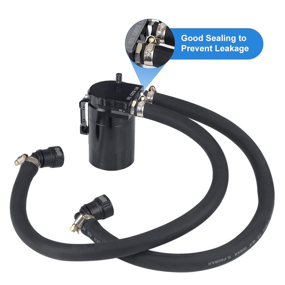 JDMON Oil Catch Can for Ford F150 & Expedition, 350ml, Black, Compatible with 2.7EB, 3.5EB, 5.0L, Raptor