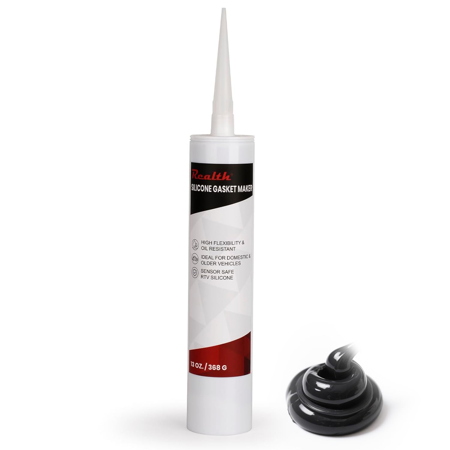 Rtv Silicone Gasket Maker Black, High Temperature Gasket Sealer (6  13 Oz.), Resistance Sealant High Strength Flange Sealing For