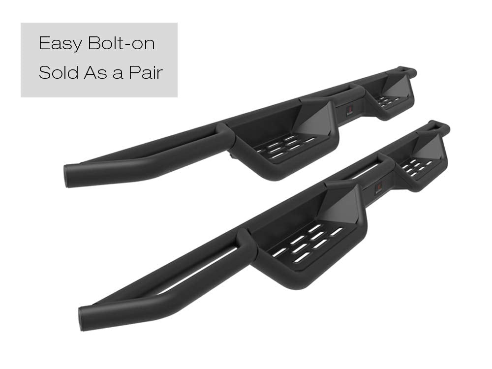 Aps Black 6 Inches Tubular Drop Down Style Bars Running Boards Compatible With Chevy Silverado Gmc Sierra 1500 2007-2018 Crew Ca