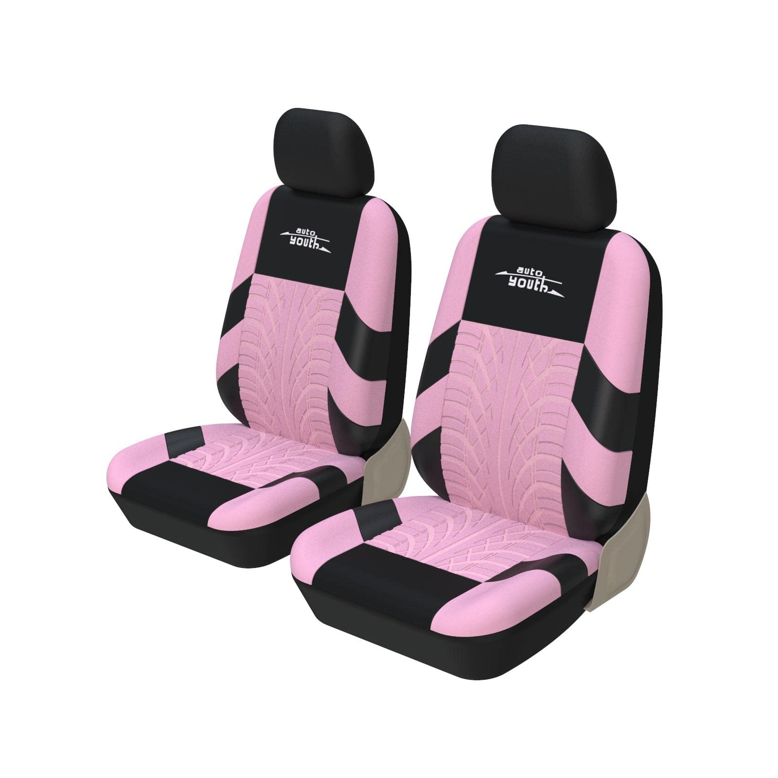 Autoyouth Car Seat Covers For Front Seats, Breathable And Washable Bucket Seat Covers For Cars, Truck, Suv, Vans Airbag Compatible Automotive Interior Covers, Pink