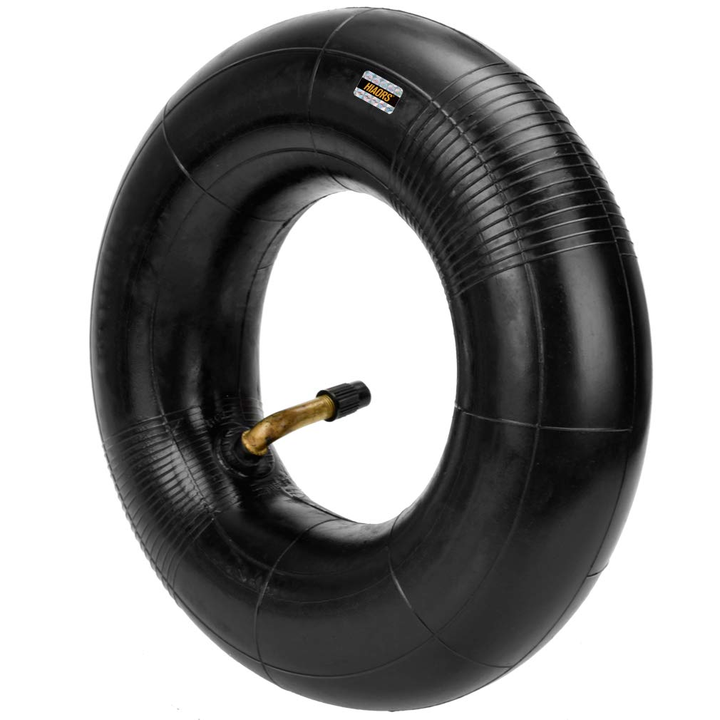 HIAORS 9x3.50-4 2.80-4 2.50-4 Tire Inner Tube With Bent Metal Valve Stem for Hand Trucks, Utility Cart, Lawn Mowers, Wheelbarrow