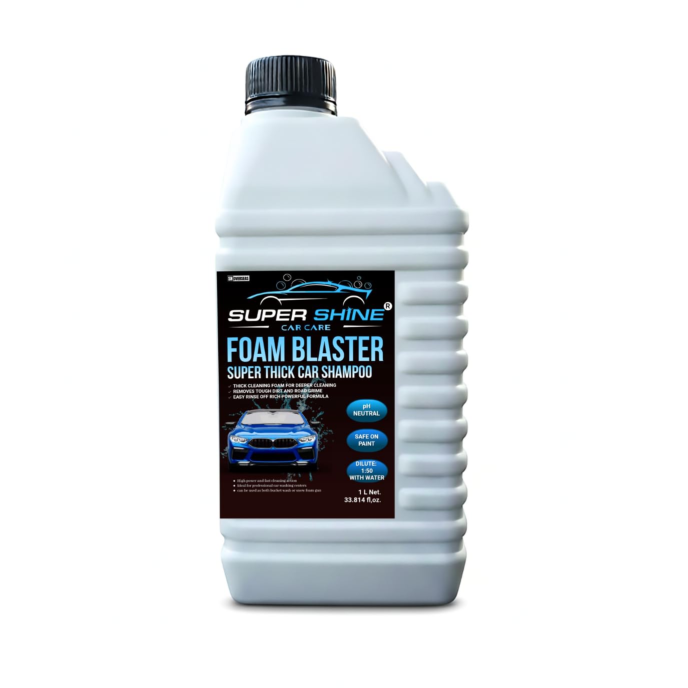 Super Shine Car Care Car Shampoo 1 Litre High Foam Ph Neutral Car Wash Shampoo For Foam Cannon Bucket Wash Paint Safe (Pack Of 1