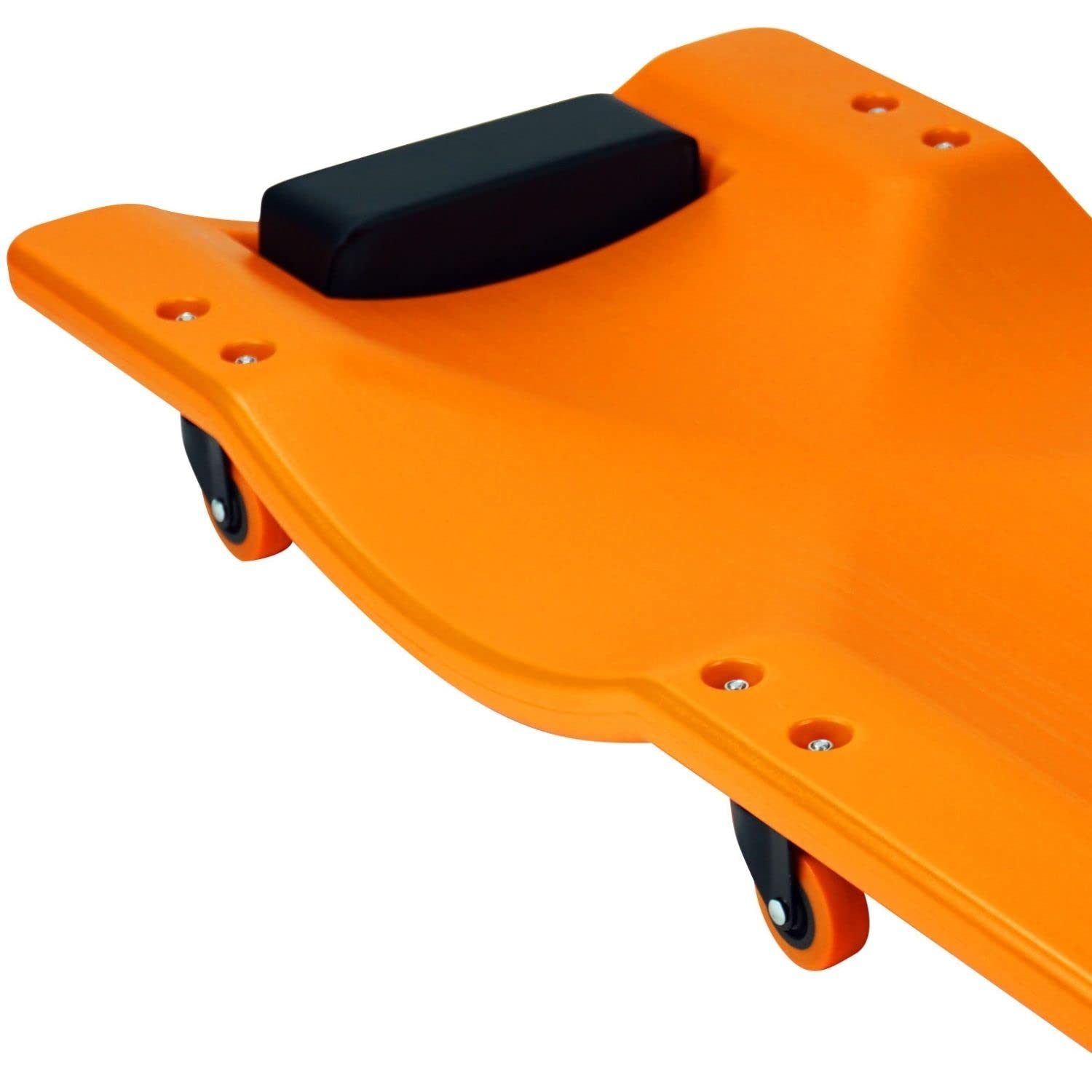 Pro-Lift Mechanic Plastic Creeper 36 Inch - Blow Molded Ergonomic Hdpe Body With Padded Headrest - 300 Lbs Capacity Orange