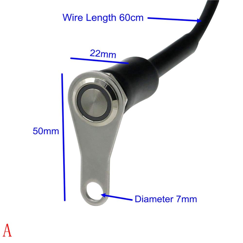 Rayana Universal Stainless Steel Led Motorcycle Switch On-Off Handlebar Adjustable Mount Waterproof Switches Button Dc12V Fog Light (Color : A-Red-Latching)