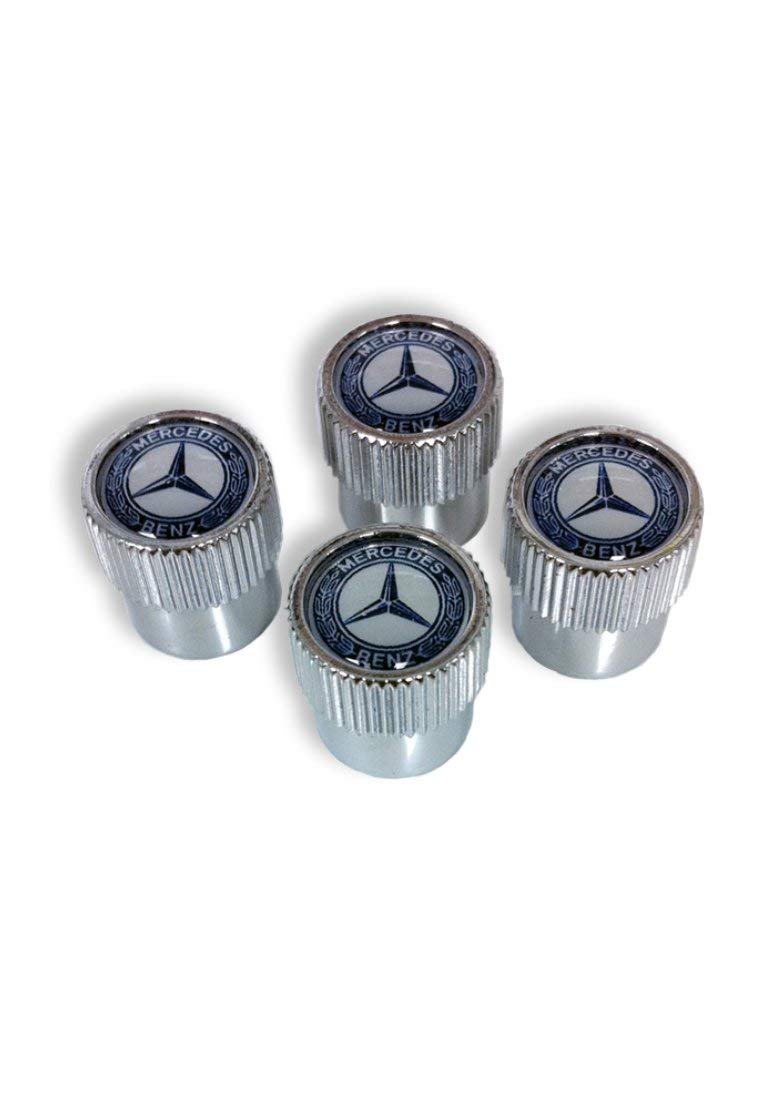 Mercedes Benz Genuine Q-6-40-8131 - Valve Stem Caps, Blue Laurel Wreath