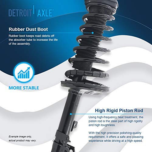 Detroit Axle - 2 Rear Struts For 1997-2001 [2.2L] Camry, 1999-2003 Toyota Solara Complete 2 Struts W/Coil Springs Replacement Qu