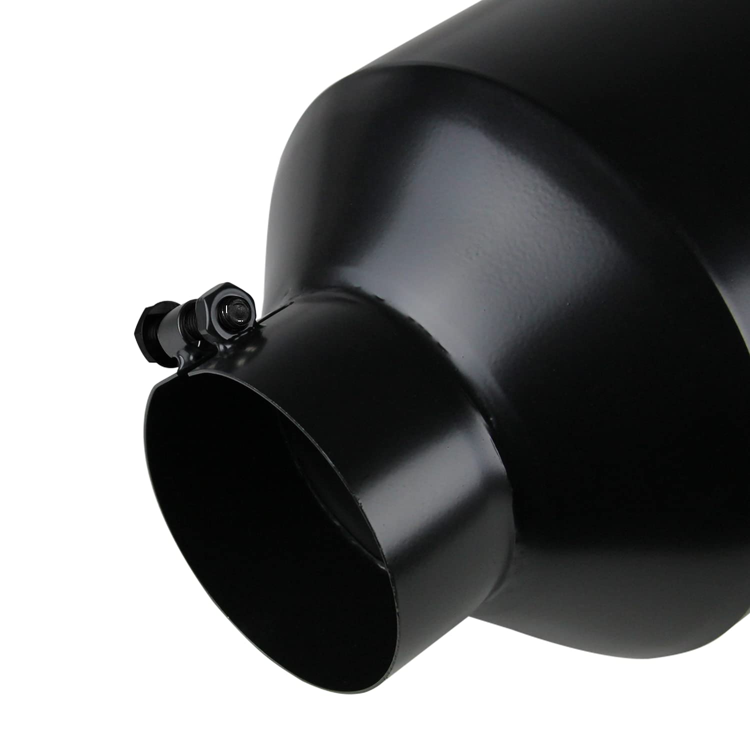 Spec-D Tuning 4''Inlet/8'' Outlet Black Stainless Steel Truck Bolt-On Exhaust Muffler Tip