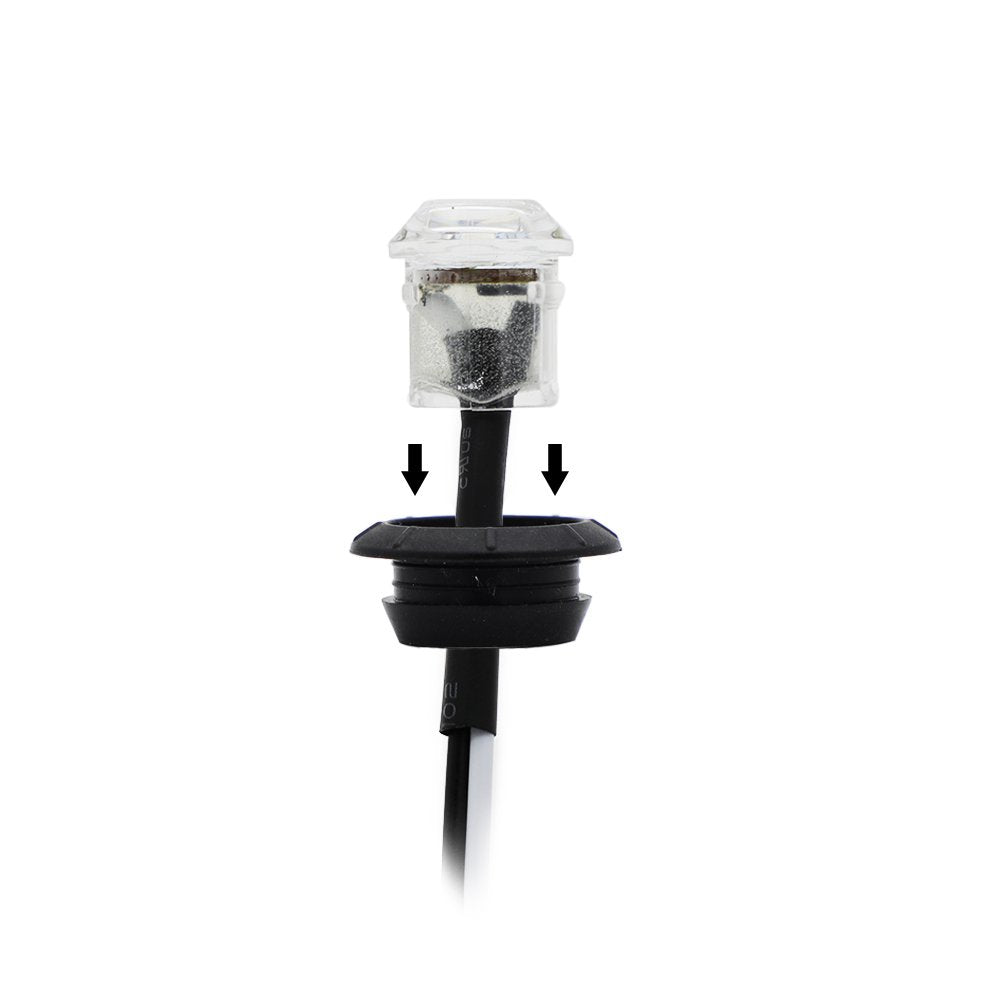 Meerkatt (Pack Of 10 3/4 Inch Mini Round White Led Side Marker Sealed Flush Mount Light Waterproof Truck Bus Van Boat Lorry 12V