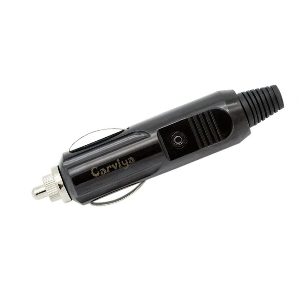 Carviya Cigarette Lighter Plug Connector, 12V, 20A, 2 Pack, Plastic with Fuse Diode Indicator