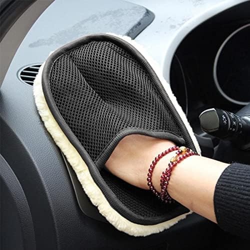 APURK Car Cleaning Wash Glove Lint Free Scrubber High Density Microfiber Wool Soft Automotive Scratch Free Wash Polishing Waxing