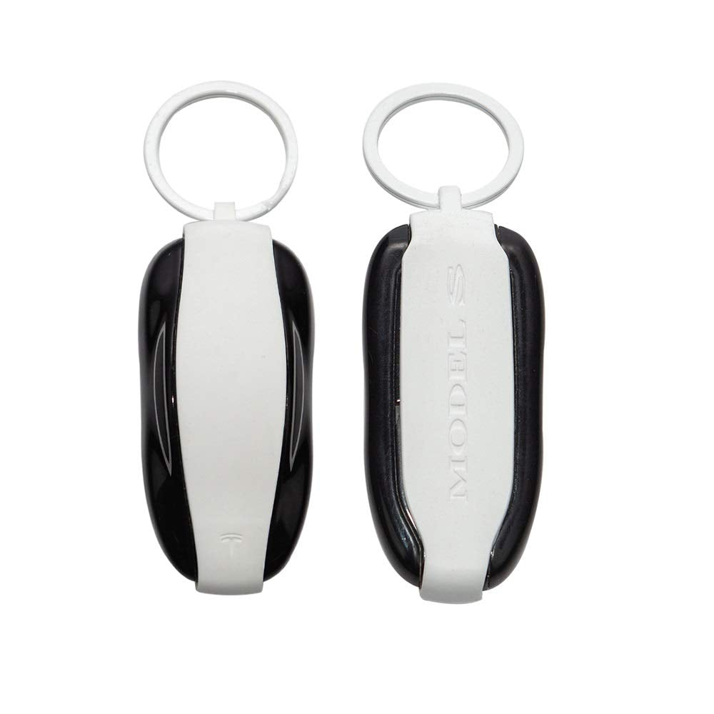 Tesla Gear Silicon Key Fob Cover Keychain Replacement for Tesla Model S (White)