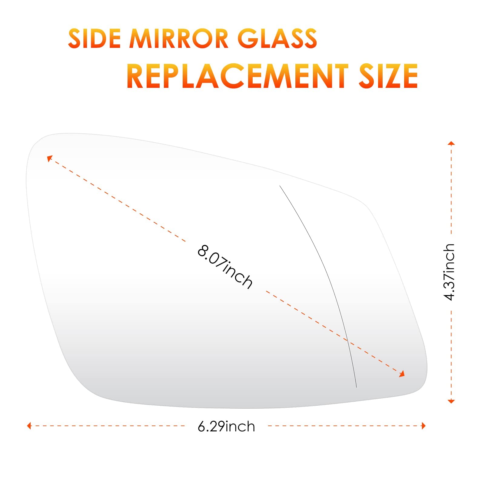 Right Passenger Side Mirror Glass Replacement For 2009-2019 Bmw M2-M7 Series, F20 F22 F30 F32 F34 F36 F80 228I 320I 328I 330I 33