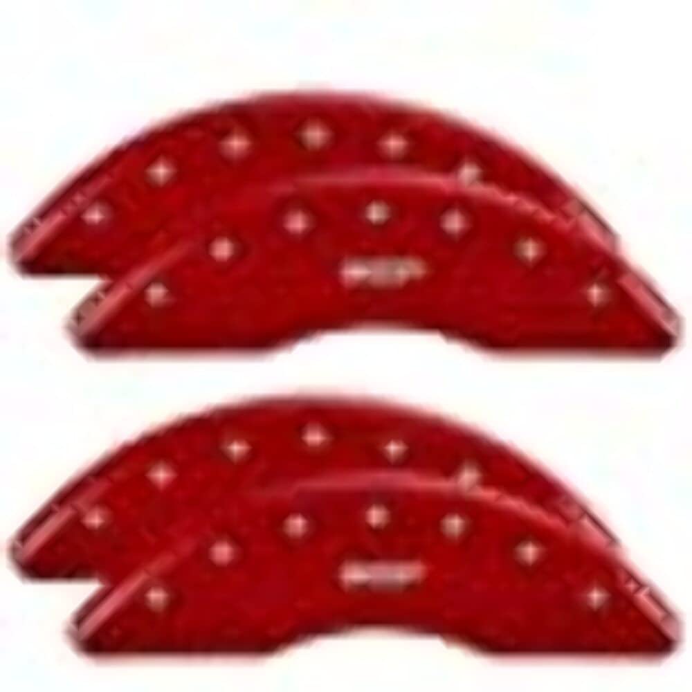 Mgp Caliper Covers 34219Smgprd Mgp Red Powder Coat Finish, Silver Characters, Set Of 4