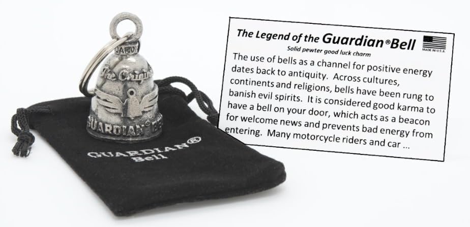 Guardian Bell Kraken Motorcycle Good Luck Bell | 1.75" Lead-Free Pewter | Includes Keyring & Velvet Gift Bag | Model 5823999244