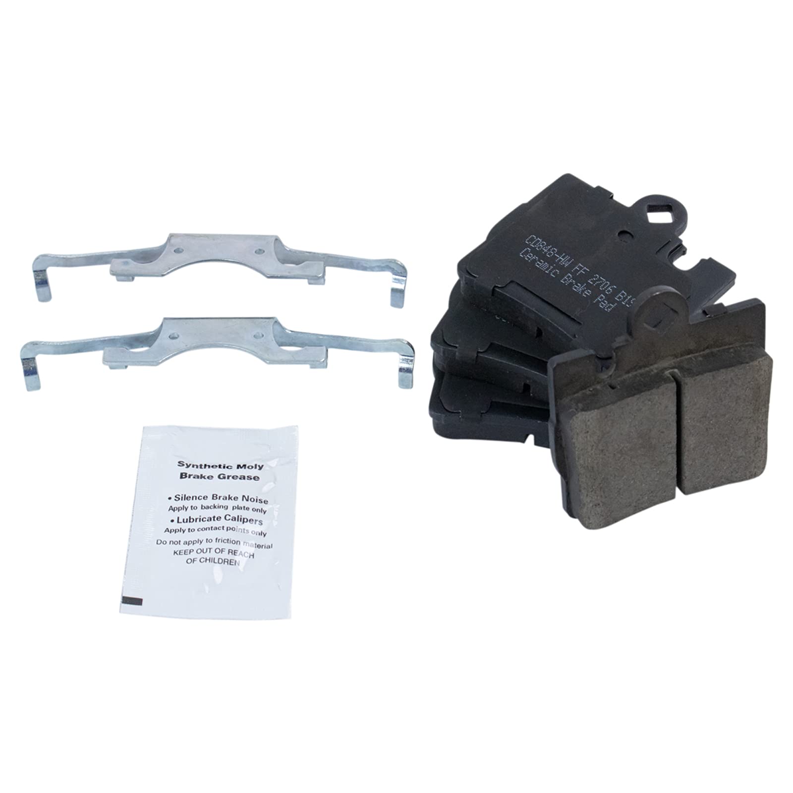 Trq Rear Brake Pad & Rotor Kit Brake Pads Brake Rotor Parking Brake Shoe Set Ceramic Compatible With 2000-2003 Mercedes-Benz Cl5