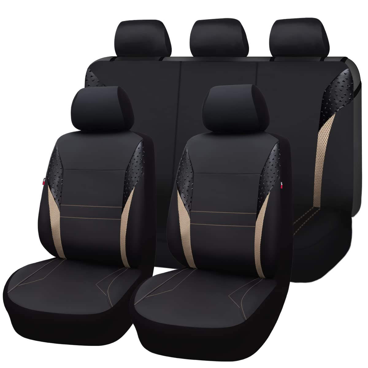 Flying Banner car seat Covers Protectors Full Set Synthetic Leather mesh Rear benc Split Fashion Woman Sporty Femal SUV Truck (B