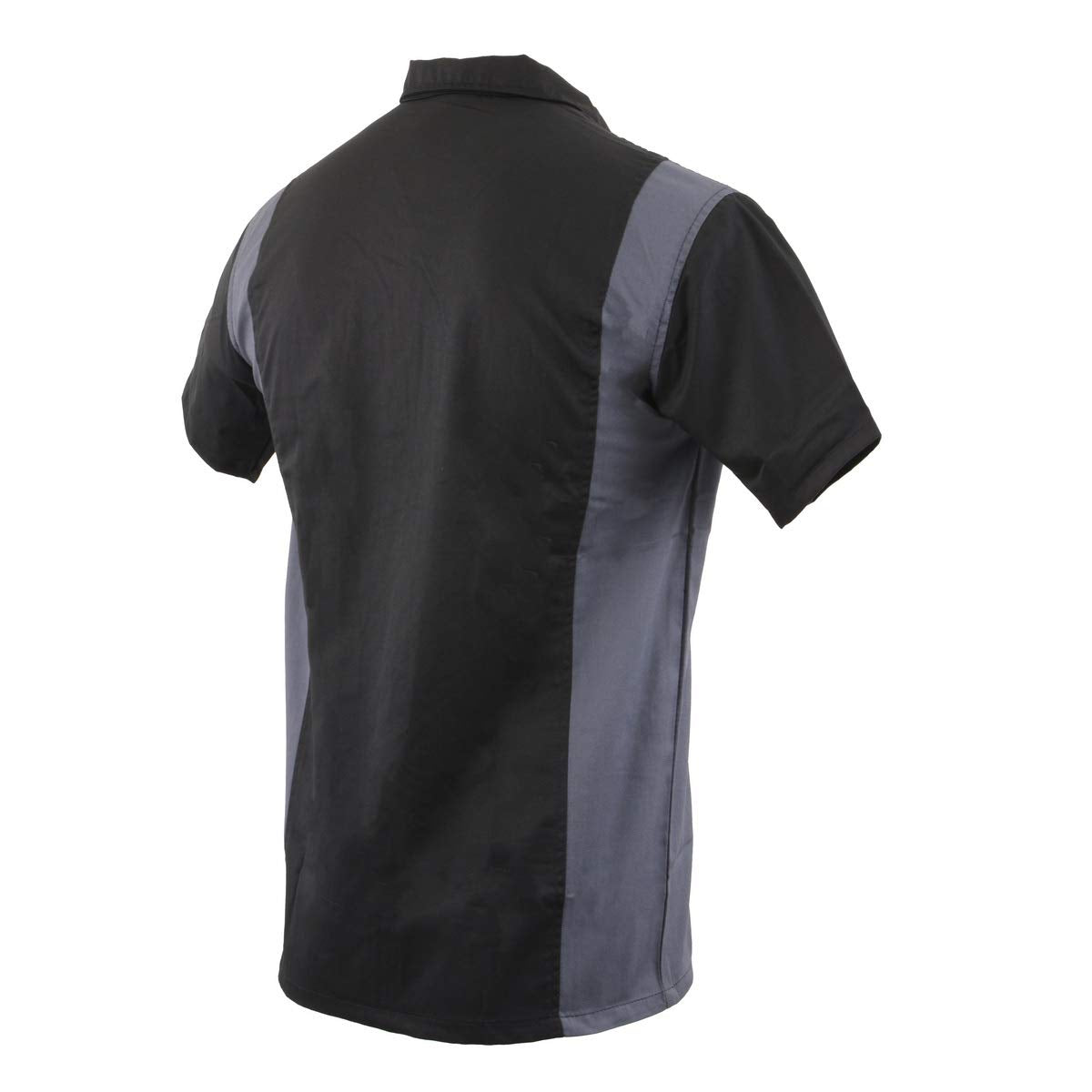 Biker Clothing Co. MDM11674.01 Mens Two-Tone Black and Grey Short Sleeve Motorcycle Mechanic Shirt - 2X-Large