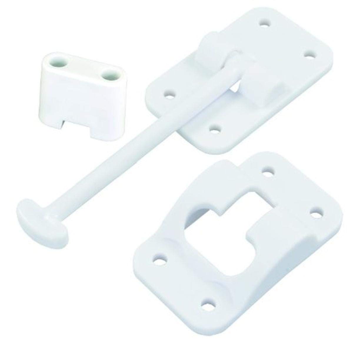 JR Products 10414B Polar White 3-1/2 T-Style Door Holder with Bumper