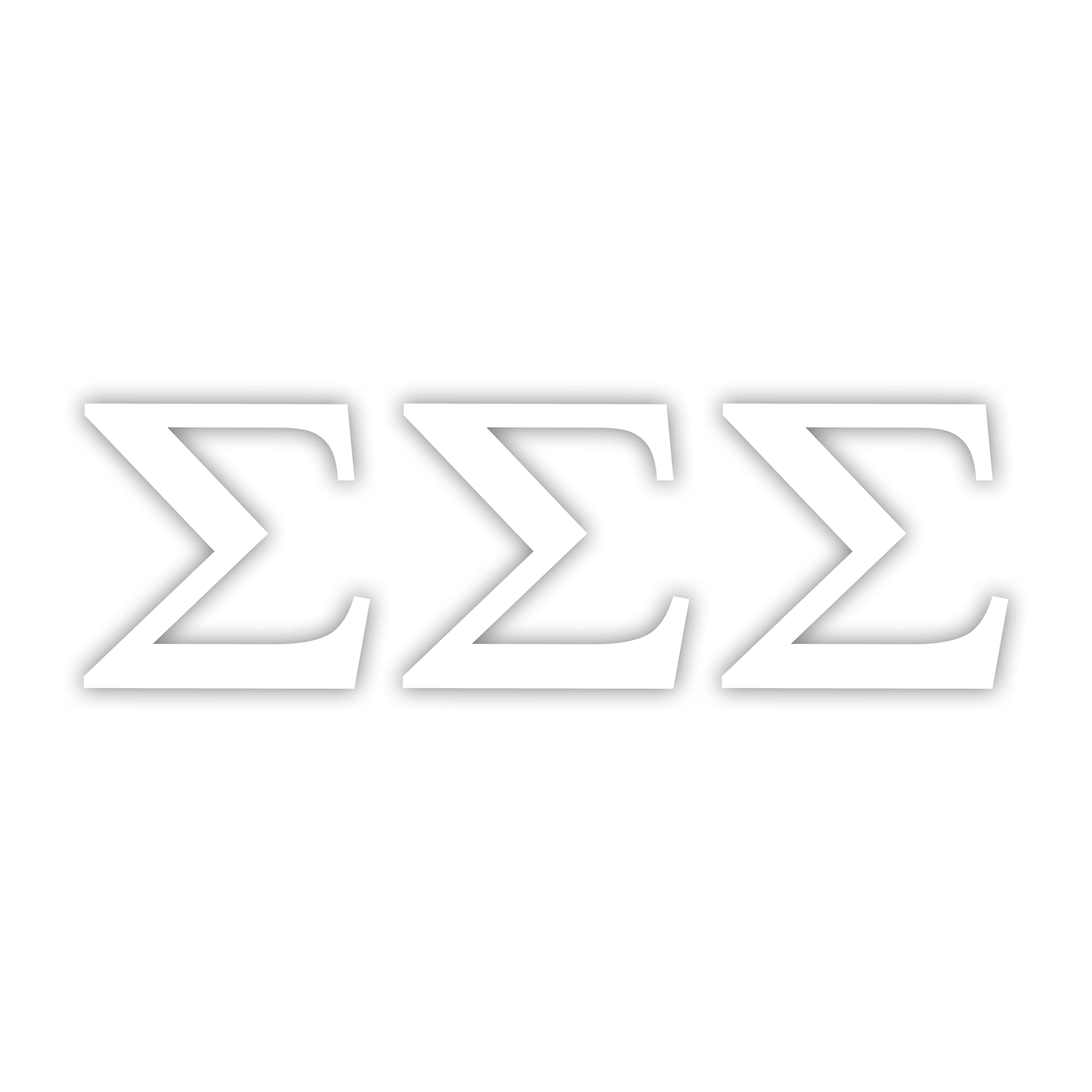 Pro-Graphx Sigma Sigma Sigma Greek Sorority Sticker Decal, 2.5 Inches Tall, White