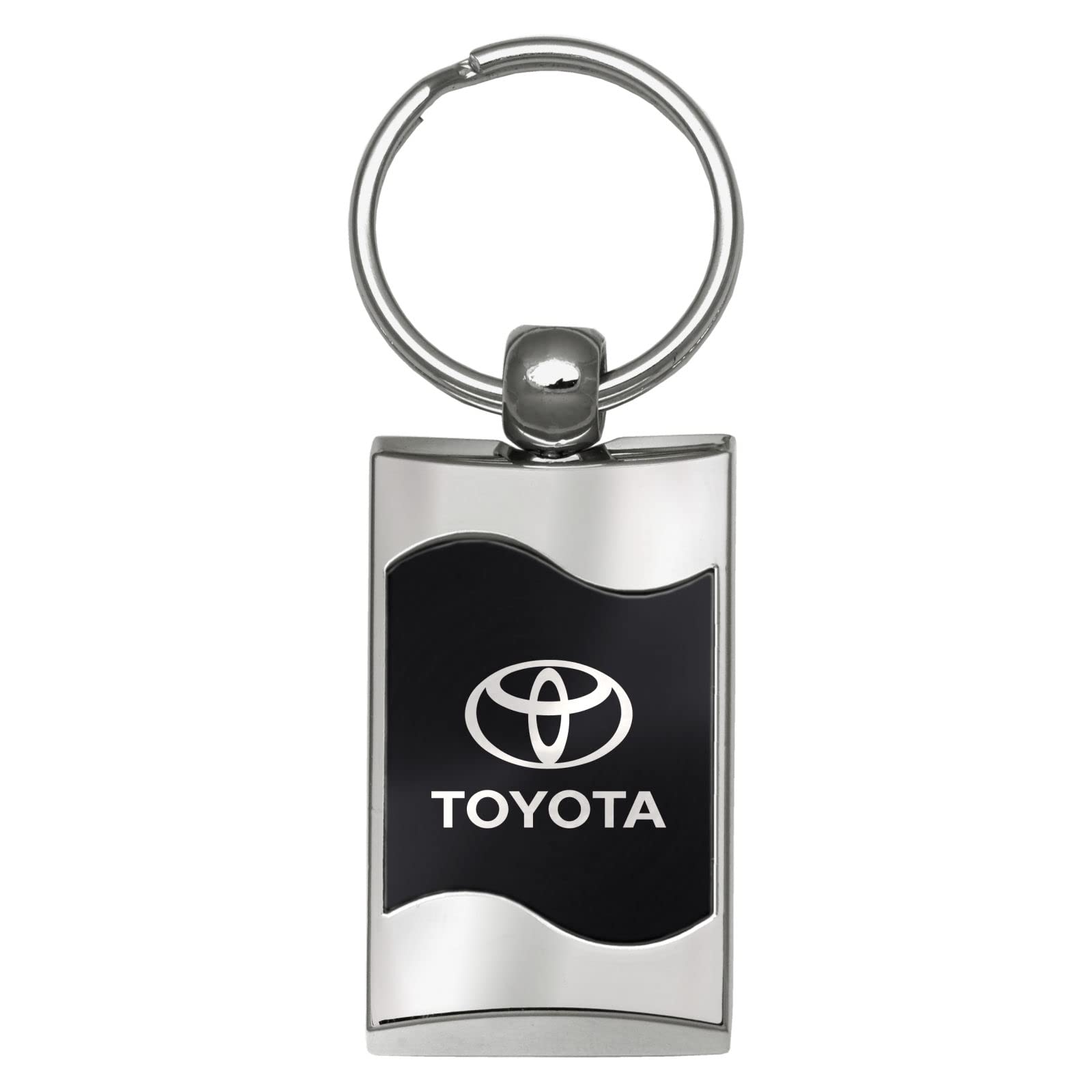 Au-TOMOTIVE GOLD Rectangular Wave Key Fob for Toyota (Black)