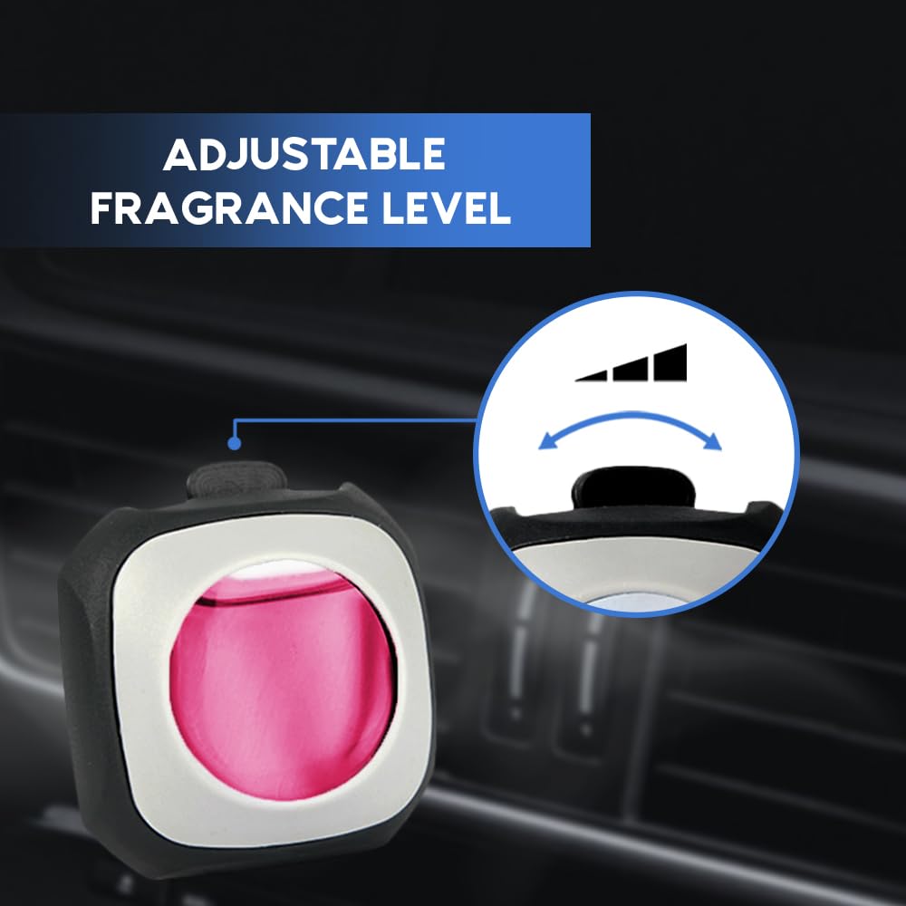 Air Jungles Honey Peach Scent Car Air Freshener Clip, 6 Vent Clips, 4Ml Each, Long Lasting, Up To 180 Days Car Refresher Odor Eliminator