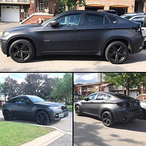 Black Matte Car Wrap Vinyl Roll With Air Release 3Mil-Vvivid8 (5Ft X 5Ft)