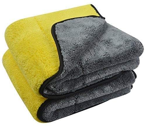 QNJLHeavy Microfiber Cloth for Car Cleaning and Detailing, Dual Sided, Extra Thick Plush Microfiber Towel LintFree, 40cm x 40c