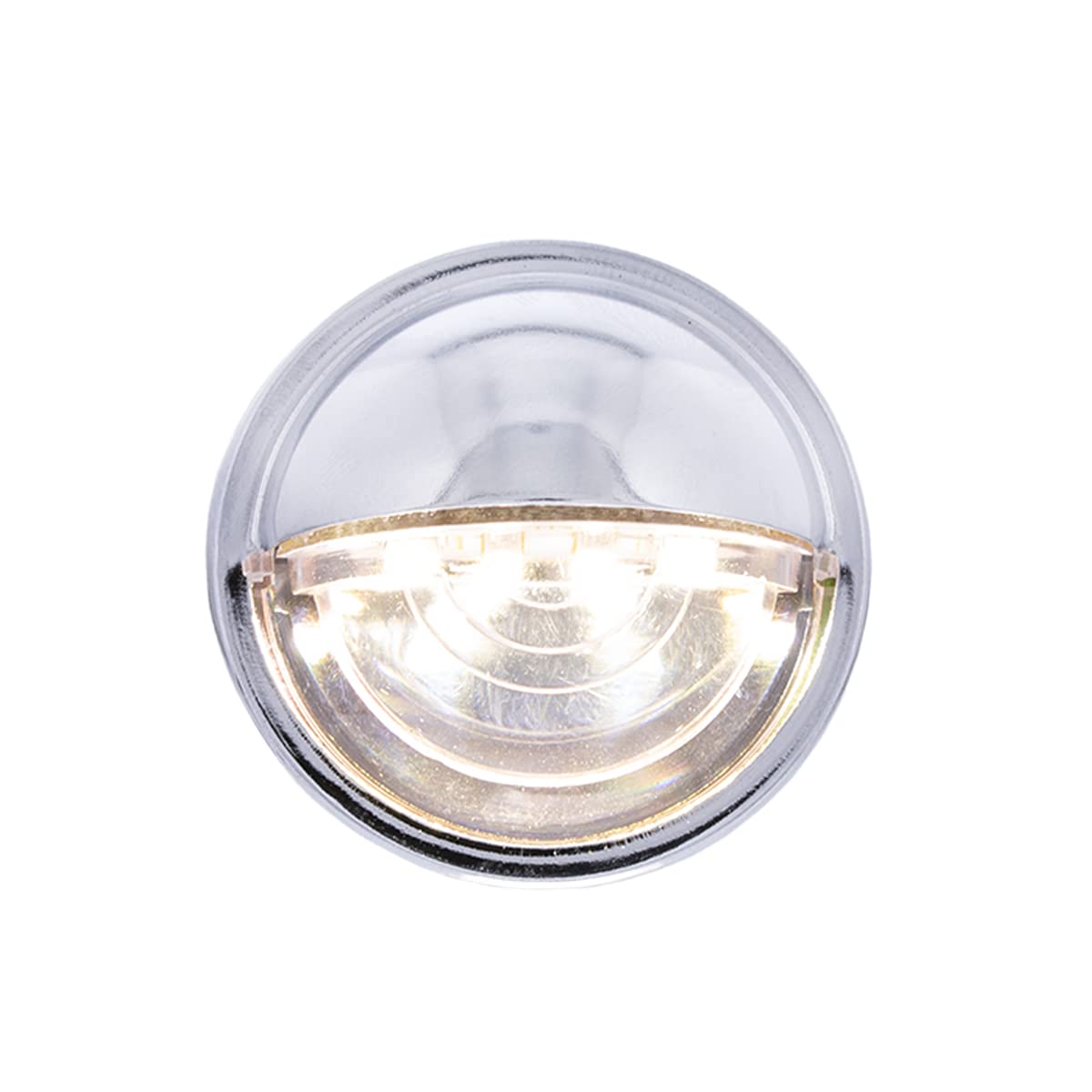 United Pacific 39995B 4 Led Rounded License Light, 1  Diameter, Steel Housing, Easy Push-On Install, Bright White Led Light - 1
