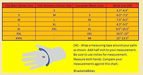 Jackets 4 Bikes Men'S Premium Leather Street Motorcycle Protective Cruiser Biker Gel Gloves L