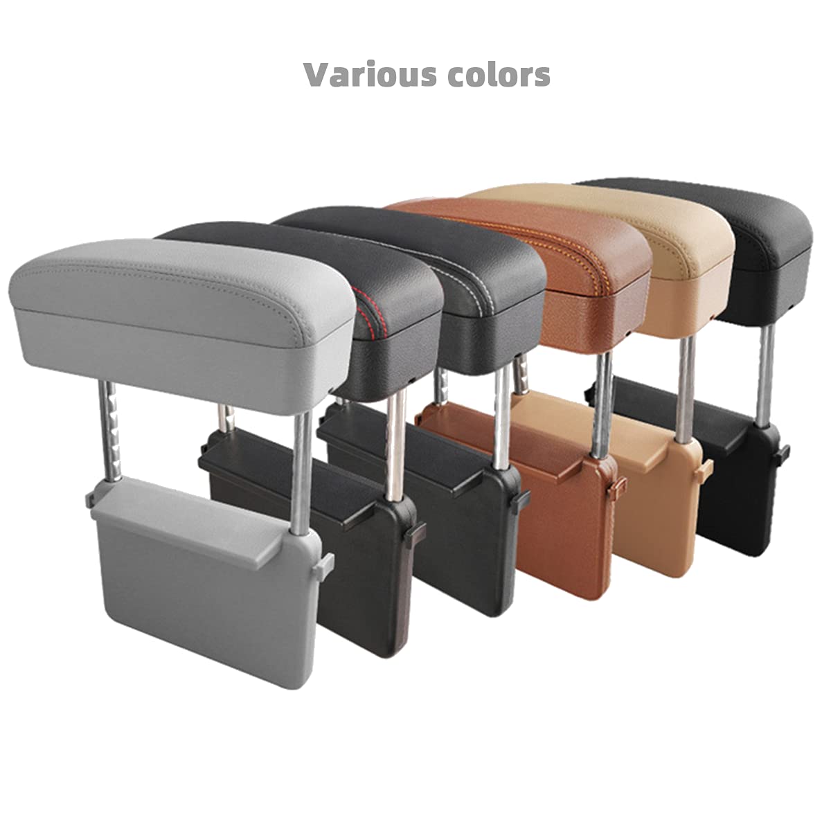 AOWIS Car Console Armrest Box Arm Rest Height Adjustable Comfort Elbow Pad Universal (Beige)